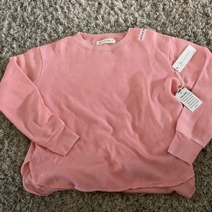 Bright pink, super soft crew neck sweatshirt
